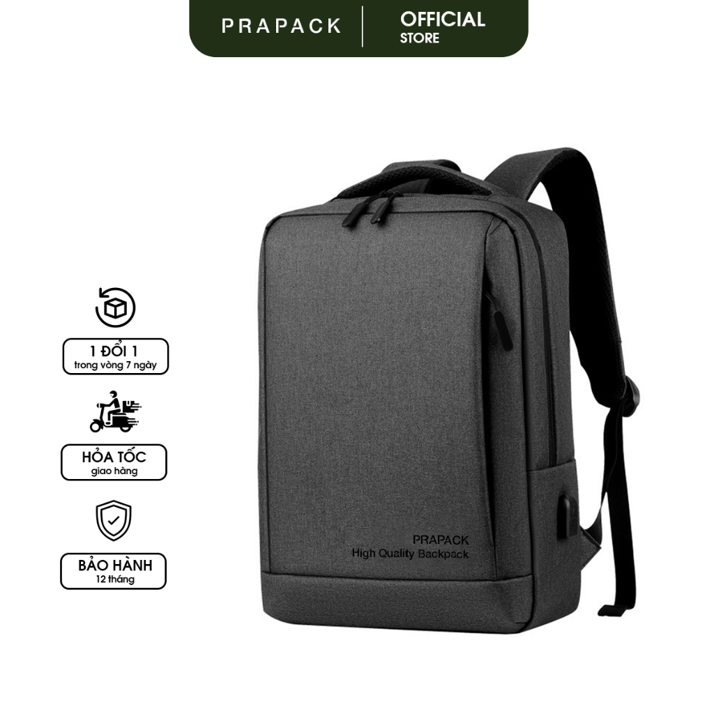Balo Công Sở Đựng Được Laptop 15.6 inch, Có Cổng Sạc USB Và Trượt Nước Cao Cấp - BL198