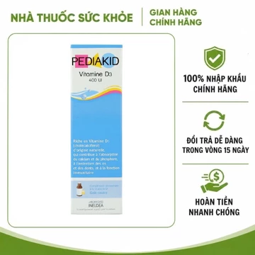 (Nhập Chính Hãng- Đủ VAT ) Pediakid Vitamin D3 20ml - Siro bổ sung Vitamin D tự nhiên cho trẻ sơ sinh và trẻ nhỏ