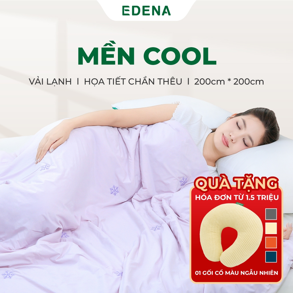 Chăn Lạnh | Mền Cool Edena Kích Thước 200x200 cm , Chần Gòn Tơ Tằm, Chăn Mùa Hè Mát Lạnh, Làm Mát Nhiều Màu Sắc