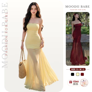 Đầm ống đuôi cá dáng maxi dài Moodii Babe, váy cúp ngực dáng dài đi biển thướt tha