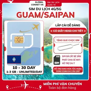 Sim Du Lịch GUAM - SAIPAN [10 - 30 Ngày] 4G/ 5G Tốc Độ Cao Và Ổn Định - Tặng Kèm Cây Chọc Sim