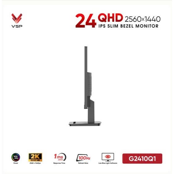 Màn Hình 2K VSP G2410Q1 (24inch / 2K QHD / IPS / 100Hz / 1ms / Tích hợp Loa Kép| HDMI|DP |BẢO HÀNH 3 NĂM | BigBuy360 - bigbuy360.vn