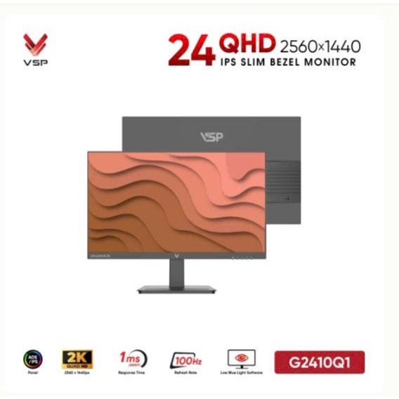 Màn Hình 2K VSP G2410Q1 (24inch / 2K QHD / IPS / 100Hz / 1ms / Tích hợp Loa Kép| HDMI|DP |BẢO HÀNH 3 NĂM | BigBuy360 - bigbuy360.vn