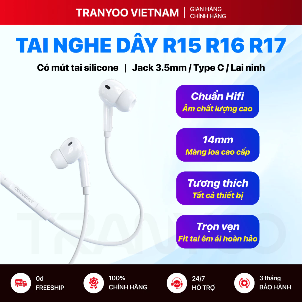 Tai nghe Tranyoo thiết kế nhét tai