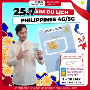 Sim Du lịch PHILIPPINES [1 - 10 Ngày] 4G/ 5G Tốc Độ Cao Và Ổn Định - Tặng Kèm Cây Chọc Sim