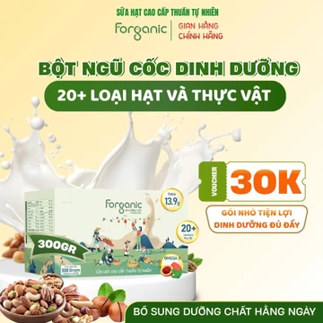 Sữa Hạt Thuần Chay Forganic - Sữa hạt Gấc kết hợp hơn 20 loại hạt dinh dưỡng - Hộp 300G (10 gói)