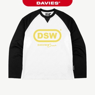 Áo thun tay dài nam nữ kiểu Raglan DAVIES hoạ tiết hình in to cả 2 mặt nổi bật màu đen phối trắng Eclipse Tee | D-T59