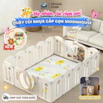 Quây Cũi Cho Bé Gấp Gọn New 2026, Quây Cũi Nhựa Moon House Kèm Cột Bóng, Ghép Hình, Thảm, Bóng,Giỏ Bóng Nhựa Nguyên Sinh — ảnh 1