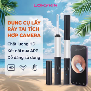 Dụng cụ lấy ráy tai Lokykin có gắn camera hình ảnh sắc nét an toàn dùng cho người lớn và trẻ con