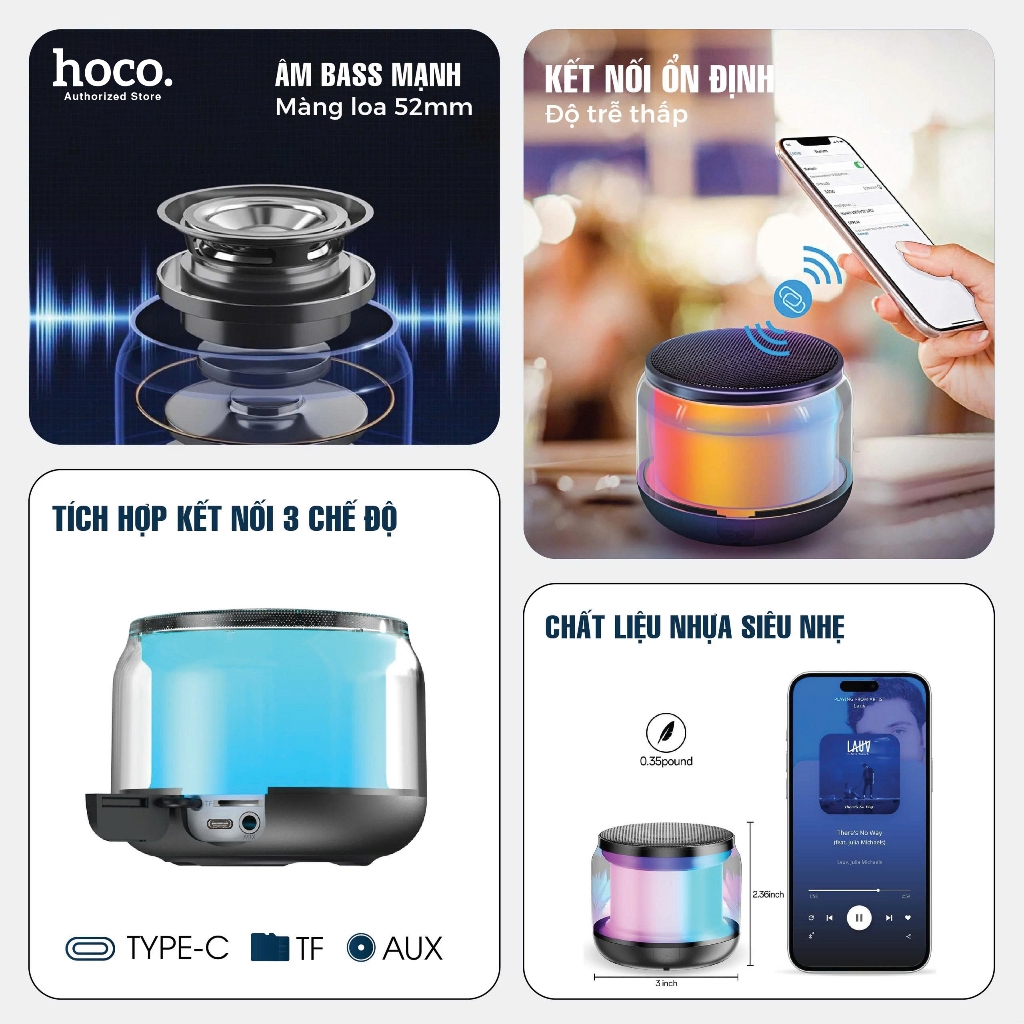 Loa Bluetooth mini siêu nhẹ S100 Smartcom - Loa cao cấp có đèn sáng, giá rẻ | BigBuy360 - bigbuy360.vn