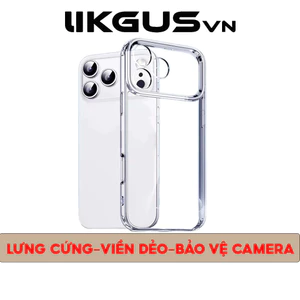 Ốp Lưng LikgusVn Trong Suốt Màng Bảo Vệ Camera Viền TPU Dẻo Chống Ố Cho IP11-12-13-14-15-16-17Promax