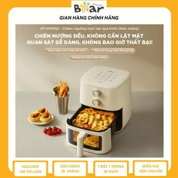 Nồi Chiên Không Dầu BEAR 5L Nồi Chiên Hơi Nước Nồi Chiên Lò Chiên Không Dầu Nướng Bánh AF-5H15I52