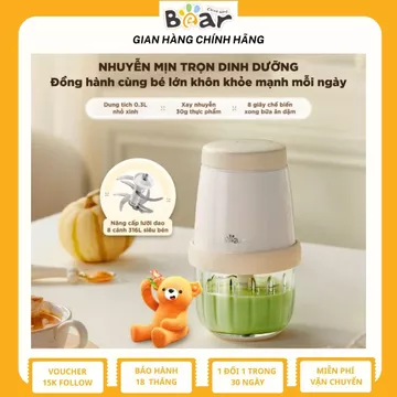 Máy Xay Ăn Dặm BEAR 0.3L Máy Xay Thịt Cầm Tay Máy Xay Cháo Máy Xay Mini Bear CH-5H02D24