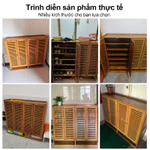 Tủ giày gỗ tự nhiên thông thoáng chống bụi Phong Cách Tối Giản Tiết Kiệm Diện Tích tủ giày 2 3 4 cửa — ảnh 2