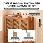 Tủ giày gỗ tự nhiên thông thoáng chống bụi Phong Cách Tối Giản Tiết Kiệm Diện Tích tủ giày 2 3 4 cửa — ảnh 8