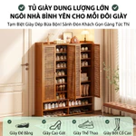 Tủ giày gỗ tự nhiên thông thoáng chống bụi Phong Cách Tối Giản Tiết Kiệm Diện Tích tủ giày 2 3 4 cửa — ảnh 4