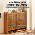 Tủ giày gỗ tự nhiên thông thoáng chống bụi Phong Cách Tối Giản Tiết Kiệm Diện Tích tủ giày 2 3 4 cửa — ảnh 3