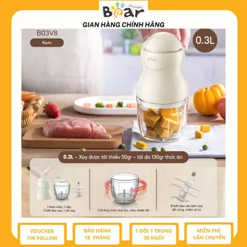 Máy Xay Ăn Dặm Cho Bé Bear GR-B03V8 Máy Xay Thịt Cầm Tay Máy Xay Cháo Máy Xay Mini