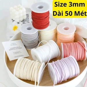 Cuộn To Dài 50 mét x3mm Ruy Băng Sợi Da Lộn, Ruy Băng Xốp Làm Dây Buộc, Gói Quà, Gói Hoa Thắt Nơ
