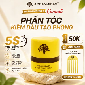Phấn kiềm dầu tóc Arganmidas, phấn gội khô tạo phồng tóc, hạn chế bết tóc dành cho tóc bết, dầu bồng bềnh tức thì