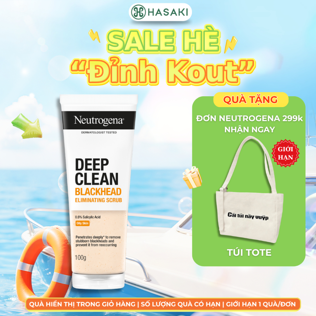 Sữa Rửa Mặt Neutrogena Blackhead Eliminating Daily Scrub Giảm Và Ngăn Ngừa Mụn Đầu Đen 100g