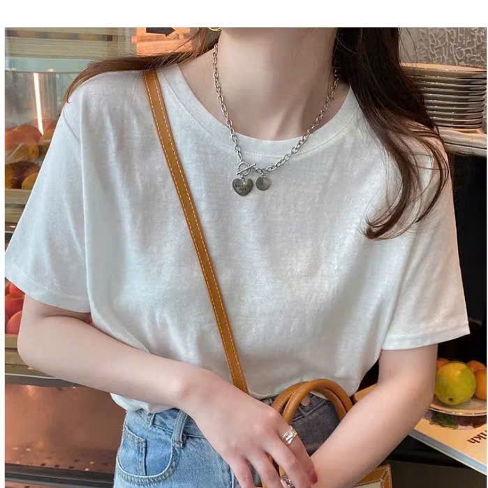 ANHSTORE Áo thun nữ vải XƯỢC cotton siêu mát , áo phông nữ CỔ TRÒN tay ngắn chất thun xược cotton phong cách Hàn quốc