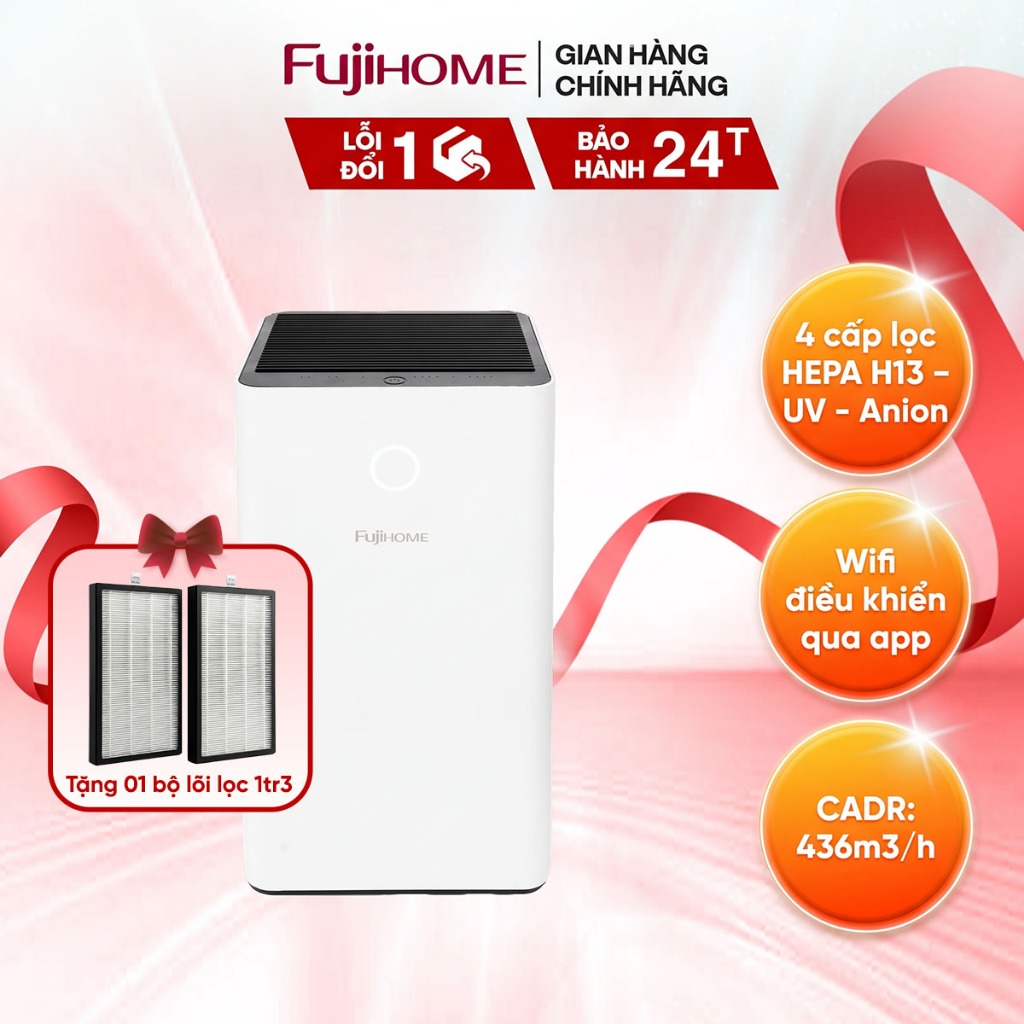 [TẶNG LÕI LỌC] Máy lọc không khí FUJIHOME AP5PRO loại 99,97% bụi mịn CADR 436 m³/h, S phòng <48m2
