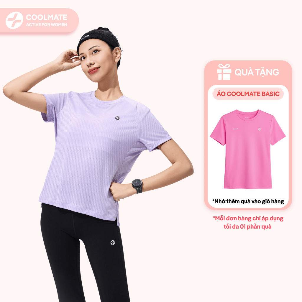 [MUA 1 TẶNG 1] Áo Thun Thể Thao Chạy Bộ Nữ Core Tee Slimfit Thoáng Khí, Co Giãn Nhanh Khô - Coolmate Women