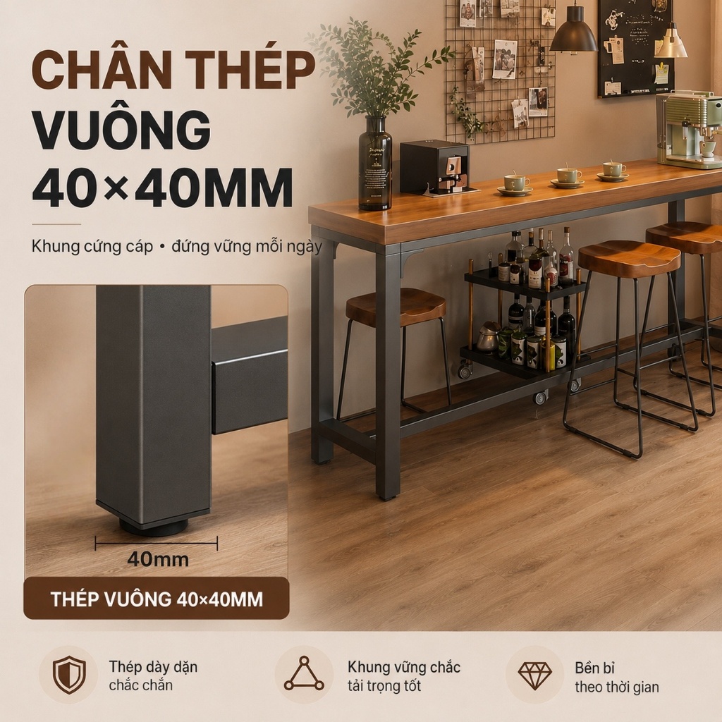 HUHU Bàn quầy bar 1.8m đa năng thiết kế hiện đại chắc chắn phù hợp nhiều không gian | BigBuy360 - bigbuy360.vn