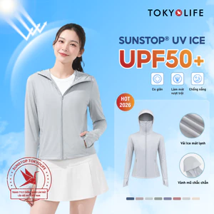 Áo khoác chống nắng nữ TOKYOLIFE SunStop Ice siêu mát lạnh thoáng khí có mũ rộng vành 40000092/40006348