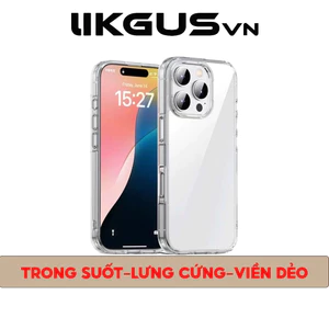 Ốp Lưng LIKGUSVN Trong Suốt-Viền Dẻo Túi Khí Chống Sốc Cực Tốt Dùng Cho IP11-12-13-14-15-16-17Promax
