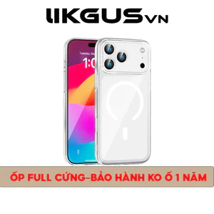 Ốp Lưng Trong Chống Ố Vàng Chính Hãng LIKGUSVN Dùng Cho IP 11->17Promax Siêu Mỏng-Hỗ Trợ Sạc Ko Dây