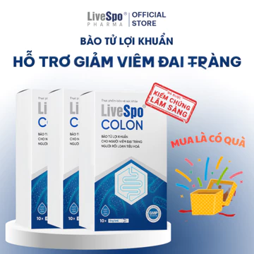 Men vi sinh chứa 3 tỷ bào tử lợi khuẩn dùng cho viêm đại tràng - Combo 3 hộp LiveSpo Colon (10 ống)