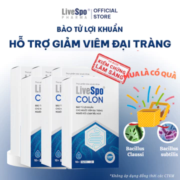 Men vi sinh chứa 3 tỷ bào tử lợi khuẩn dùng cho viêm đại tràng - Combo 6 hộp LiveSpo Colon (10 ống)