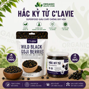 Hắc kỷ tử hoang dã (Kỷ tử đen) Wild Black Goji Berries Organic Life/ C'lavie