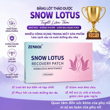 Cotton Băng vệ sinh Snow Lotus chính hãng 160mm (2 miếng), Khử Mùi, Kháng Khuẩn, băng vệ sinh thảo dược hút khí hư