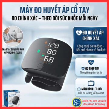 Máy đo huyết áp cổ tay màn hình Led đọc kết quả bằng bằng tiếng việt dễ sử dụng đơn giản chính xác