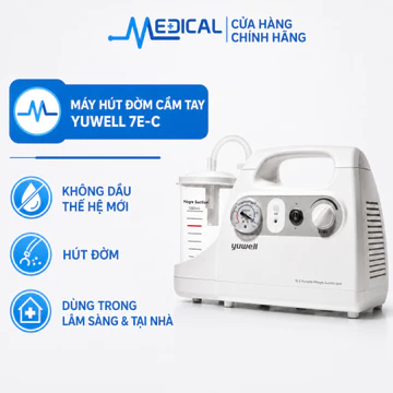 Máy hút đờm cầm tay Yuwell 7E-C loại bỏ đờm cũng như hút chất lỏng