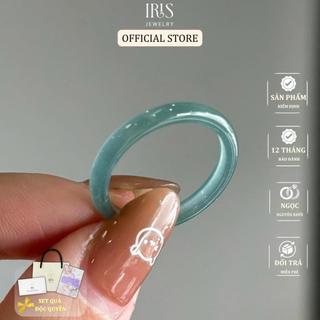 Nhẫn Lam Ngọc Phỉ Thúy Type A Iris Jewelry, thiết kế nguyên khối phong thủy phong cách tối giản cao cấp giá tốt