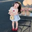 Đồ bé gái Hàn Quốc, Set đồ cá tính cho bé gái, Đồ bộ bé gái áo sát nách cotton mix chân váy xoè 8-30kg Sunny Kids
