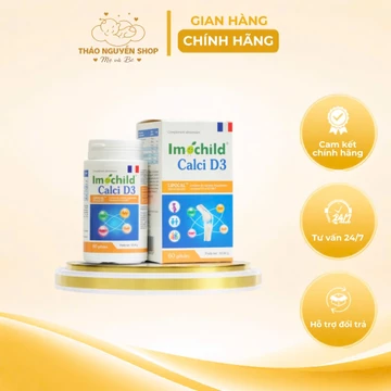 imochild Calci D3, Canxi sinh học dạng viên cho trẻ từ 6 tuổi ,Canxi cho bà bầu Hộp 60 viên
