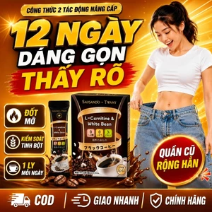 TWANY Cà Phê Đen Giảm Cân 0 Đường 0 Chất Béo, Hỗ Trợ Giảm Mỡ Bụng, Kiểm Soát Cân Nặng, Giữ Dáng Thon Gọn, Hộp 12 Gói