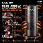 Máy Lọc Không Khí Ô Tô Micar HEPA 13 - Khử Mùi Lọc Bụi Mịn, Tạo Ion Âm Diệt Khuẩn,Chống Say Xe Hơi — ảnh 3