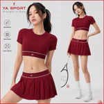 🔥HOT 2026🔥 Set Bộ Tennis Nữ AL0 Xuất Mỹ Cao Cấp YS419A | Áo Croptop Thể Thao + Chân Váy Xếp Ly Có Quần, Pickleball Gym — ảnh 1