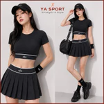 🔥HOT 2026🔥 Set Bộ Tennis Nữ AL0 Xuất Mỹ Cao Cấp YS419A | Áo Croptop Thể Thao + Chân Váy Xếp Ly Có Quần, Pickleball Gym — ảnh 3