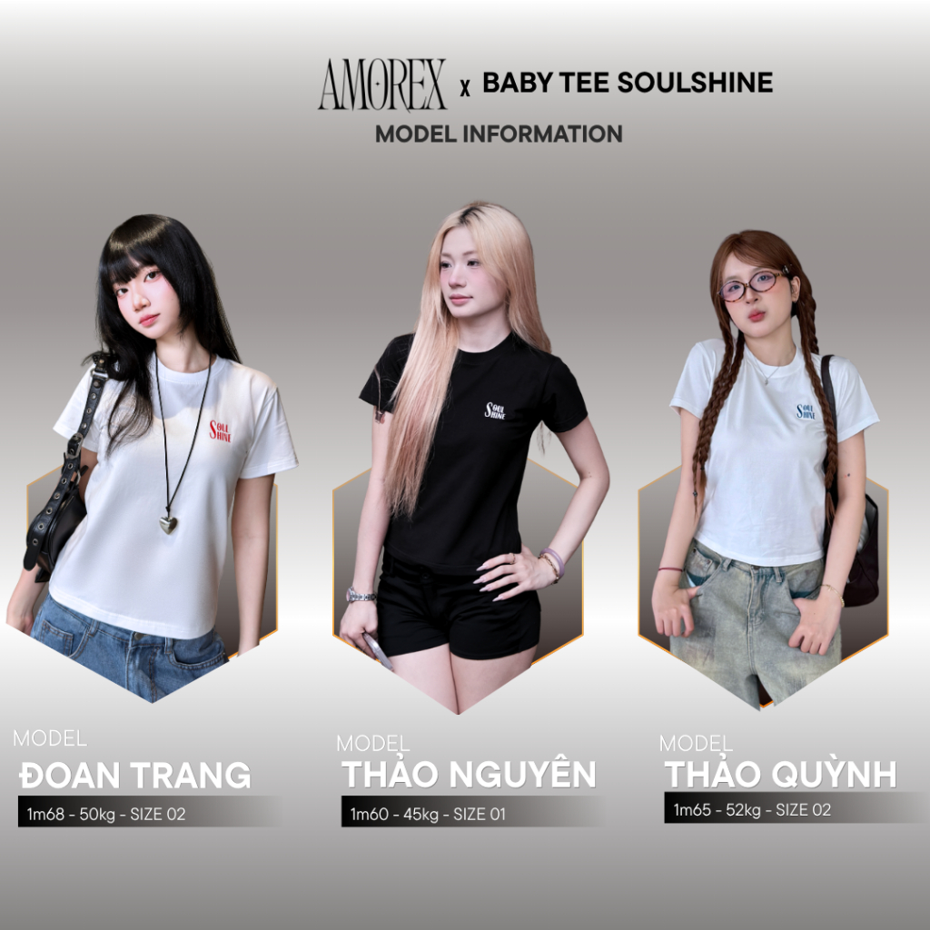 Áo Baby Tee Nữ Amorex Soulshine Thun Lạnh Tôn Dáng Co Giãn Thoáng Mát | BigBuy360 - bigbuy360.vn