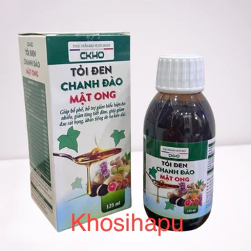Siro Cao lá thường xuân Tỏi đen mật ong chanh đào hỗ trợ giảm ho tiêu đờm khoẻ mạnh hô hấp chính hãng 100ml