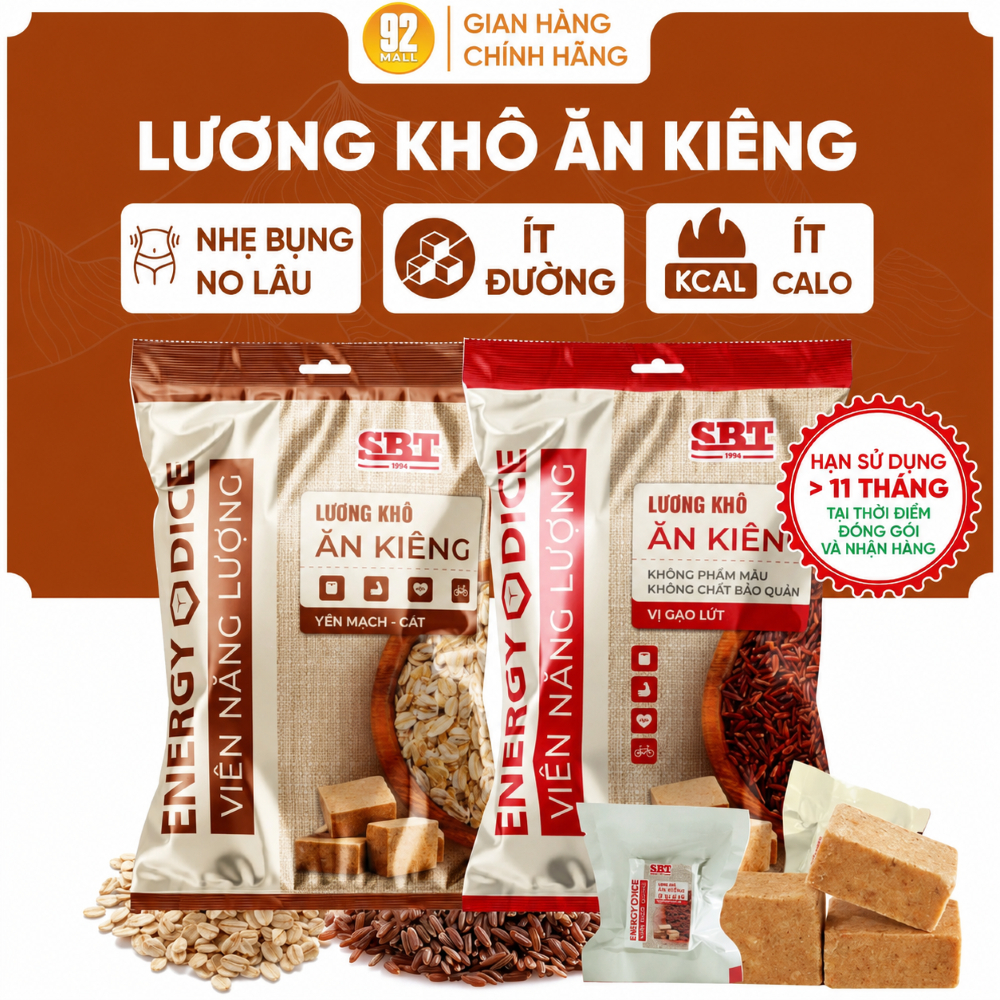 [ĂN KIÊNG] Lương Khô Ăn Kiêng Yến Mạch Gạo Lứt Ít Calo Hỗ Trợ Giảm Cân Giữ Dáng Ăn Vặt Thay Bữa