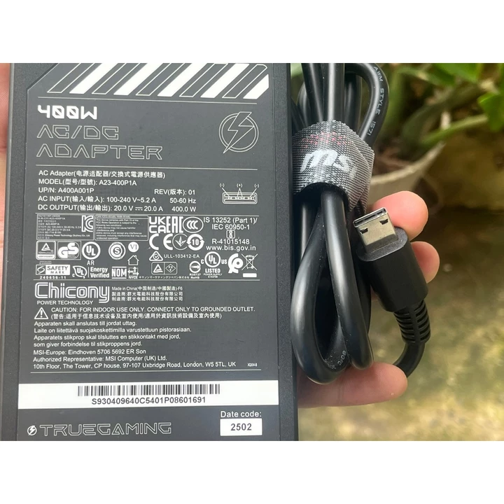 Bán sạc Laptop Gaming MSI Chicony 400W ( 20V – 20A ) Chân USB Hàng cũ , zin bóc máy – Chính Hãng ADP-400CB B A23-400P1A