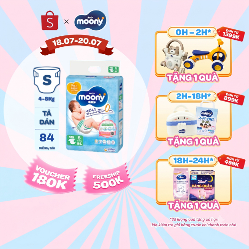 Tã dán cao cấp Moony NB/S/M/L - Nhập khẩu từ Nhật Bản